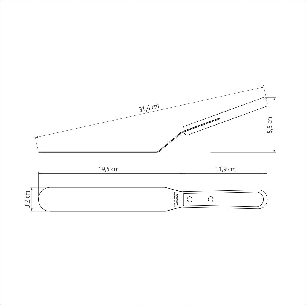 Tramontina Offset Spatula Stainless-Steel Blade 7" Treated Red Polywood Handle - 21162/177