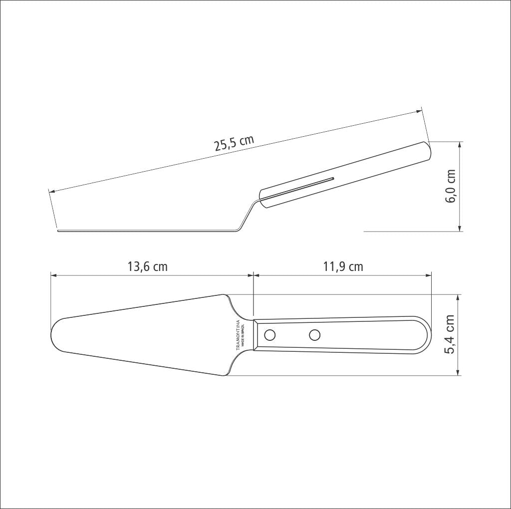 Tramontina Cake Spatula Stainless-Steel Blade 5" Treated Red Polywood Handle - 21163/175