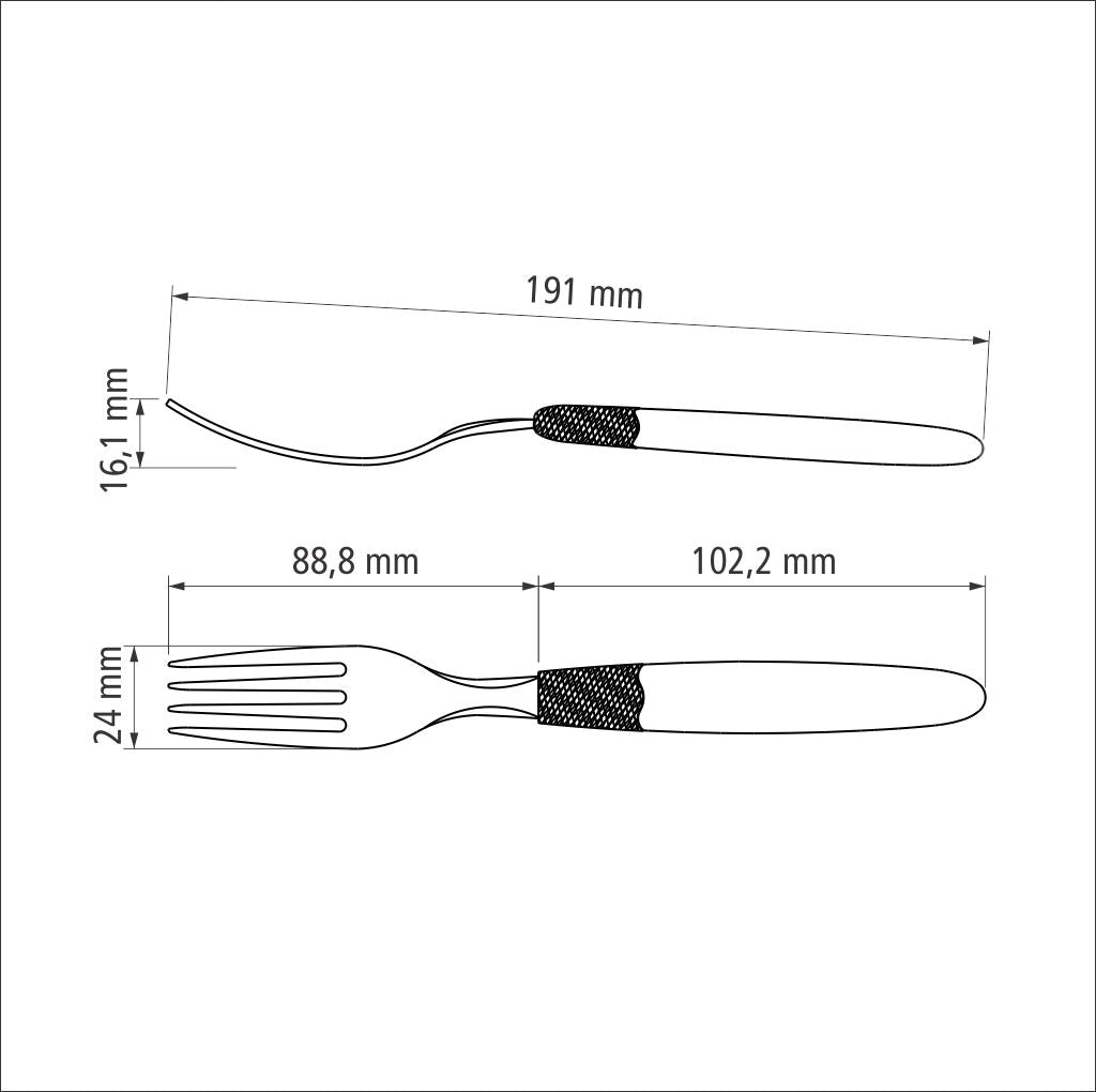 Tramontina Ipanema Table Fork 3pc Set with Stainless Steel Blades & Blue Polypropylene Handles- 23362/310