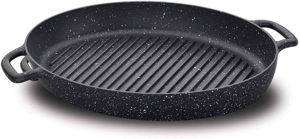 Korkmaz Gusto Ceramic Double Handle Oval Grill Pan 35x25cm-2.7L-A2986