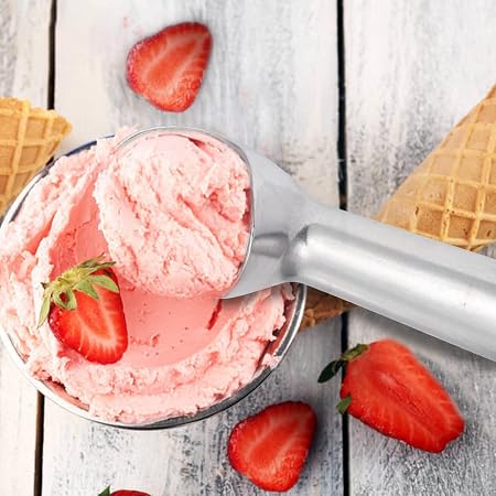 Stainless Steel Ice Cream Solid Scoop - KT- ICS 7 1/4