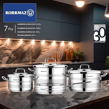 Korkmaz Astron 7 pcs Cookware Set- A2054