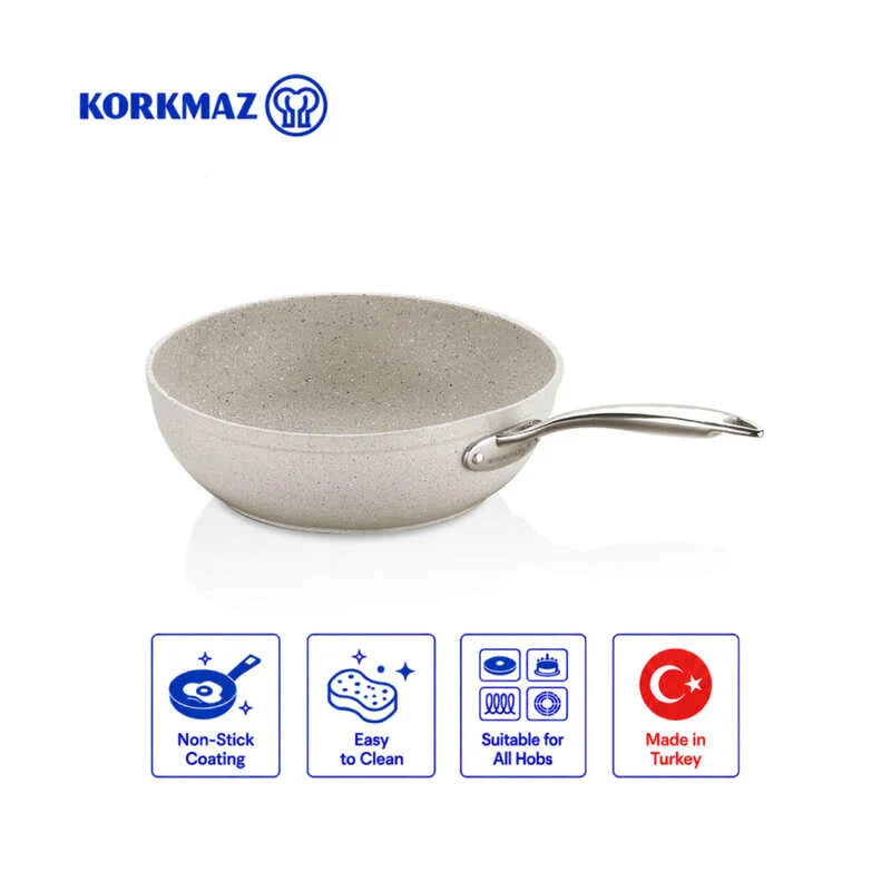 Korkmaz Granita Aluminium Wok 24x6.5cm- 2.5L - A1273