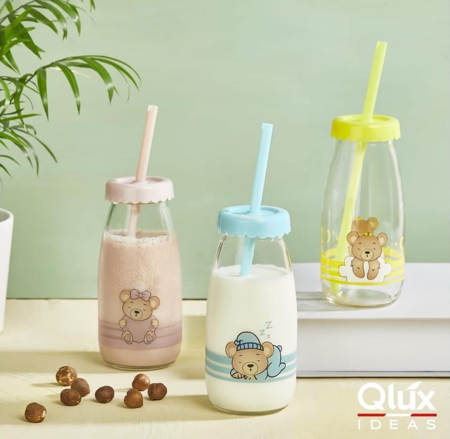 Sleepy Bear Jar With Straw 250mls - C-00521