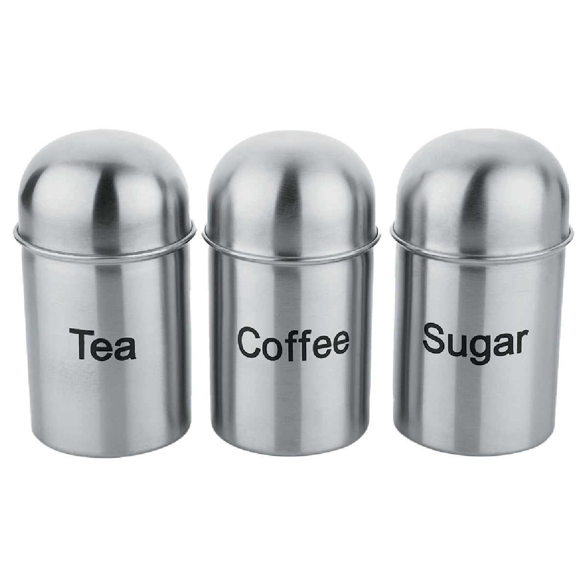 Stainless Steel Cannister 3pc Set (Tea + Coffee + Sugar) - 9x12.5cm - CANST - TCS