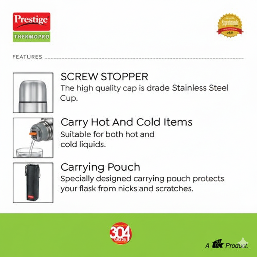 Prestige Thermopro Stainless Steel Flask PFSL 500ml - 42851