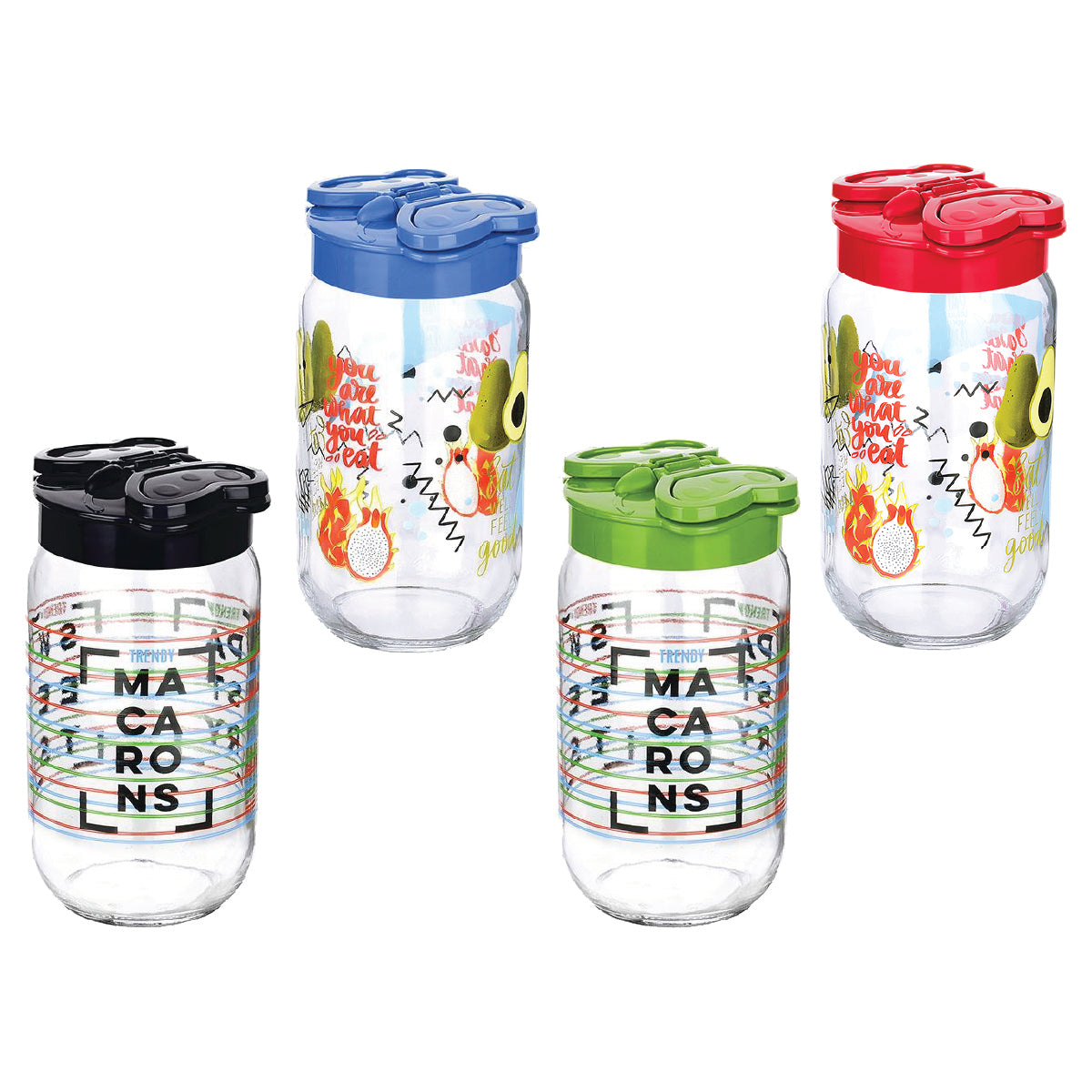 Flap Patterned Jar KC-232 - 1000ml