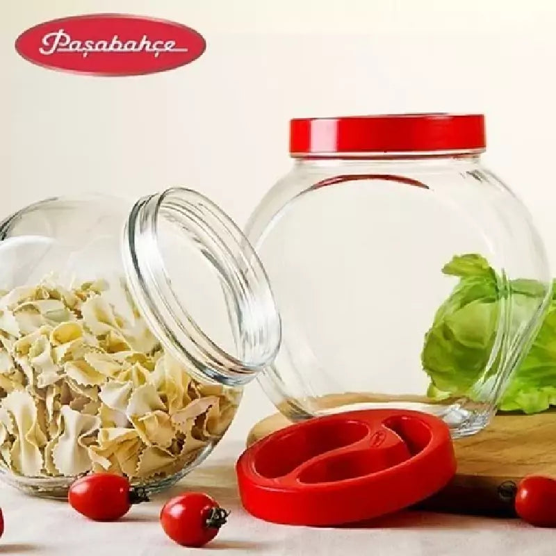 Pasabahce Bella Jar with Red Lid 1500ml - 80000