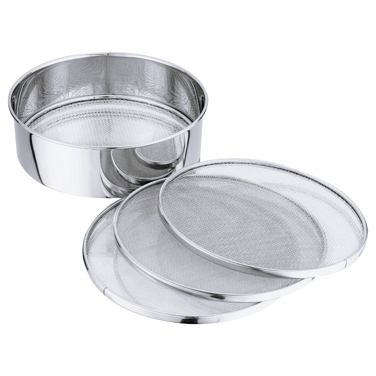 Stainless Steel Flour Sieves 4 Mesh Changeable - 25.5x7cm - WP-II J25.5 MC