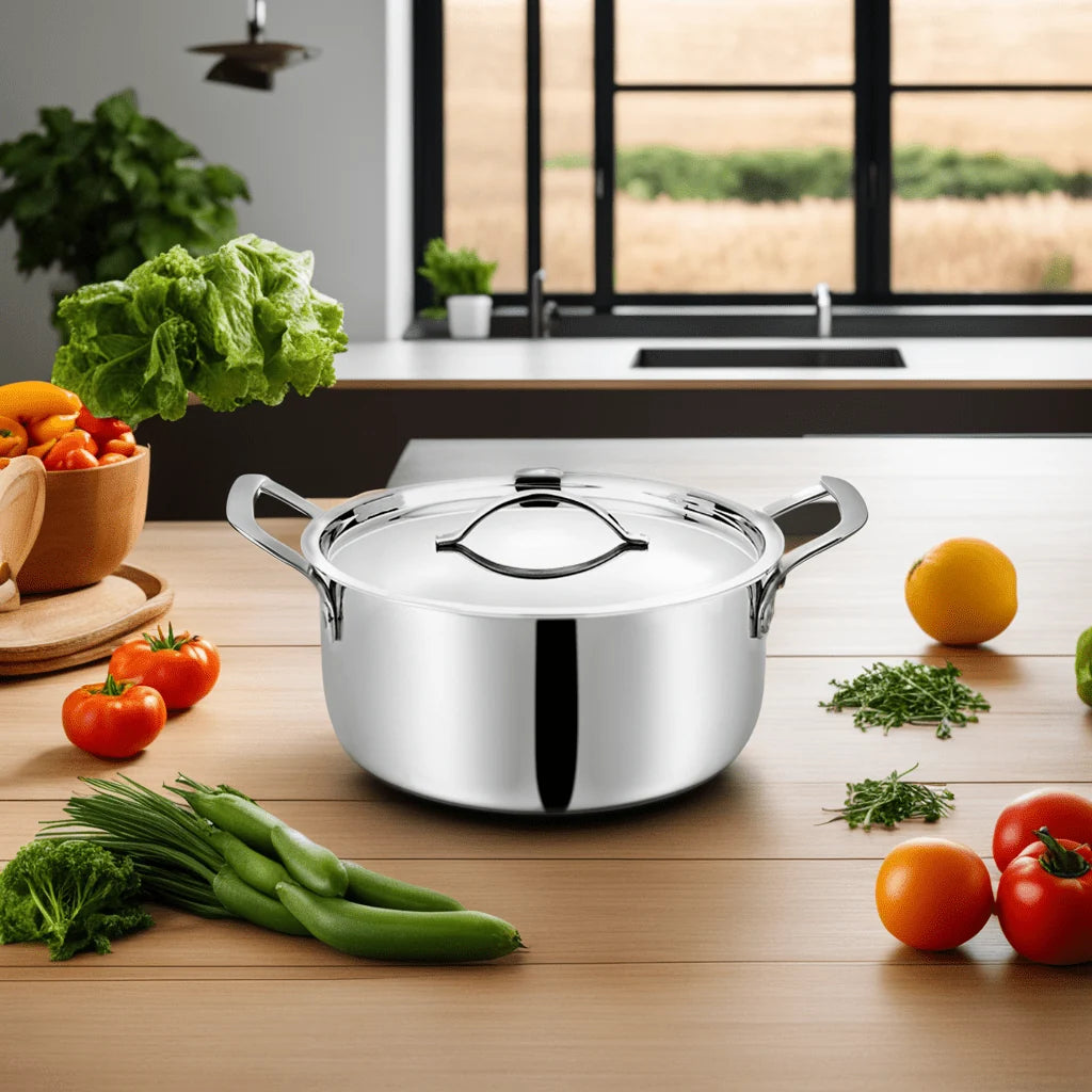 Stanless Steel Triply Casserole With Cover & Handle 18x9.3cm - TC-18