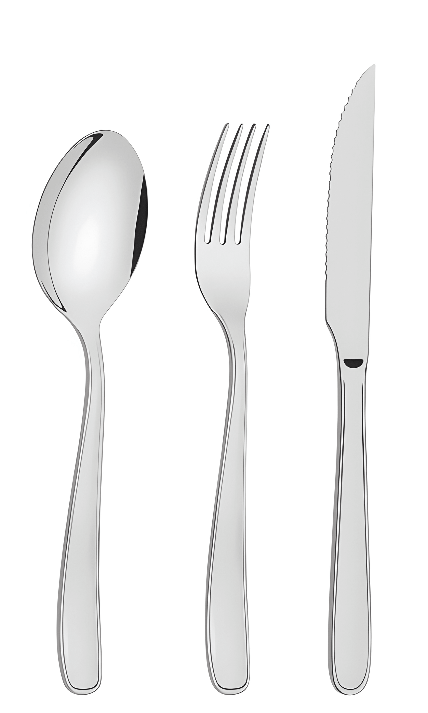 Tramontina Maresias stainless steel flatware set with steak knives, mirror finish 24 pc set-66902/014