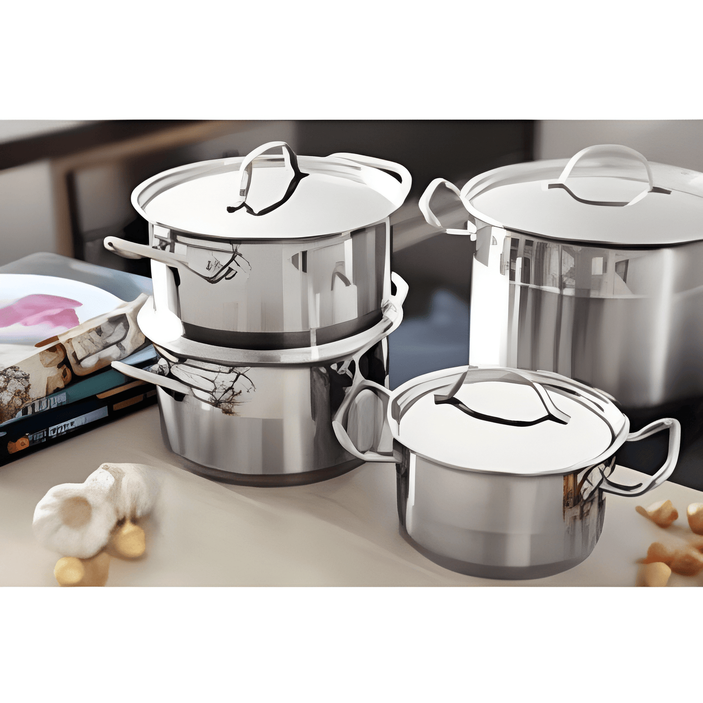 Tramontina Professional 30 cm 8.9 L stainless steel shallow casserole dish with flat lid-62623/300