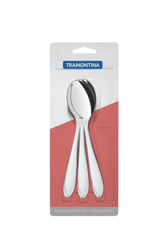 Tramontina Laguna Stainless Steel Dessert Spoon Set 3 Pieces with Skin Pack-66906/041