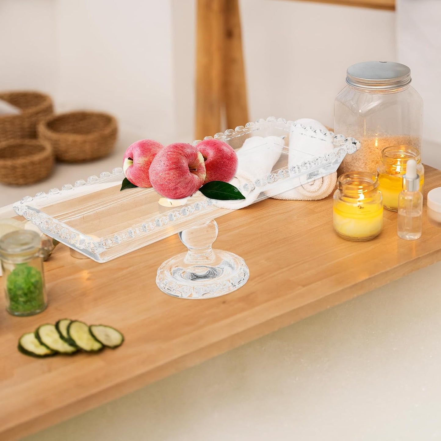 GLASS FOOTED PLATTER HIGH BASE - TF2046-J