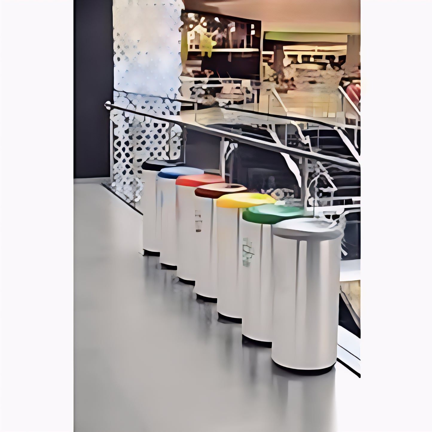 Tramontina 40L stainless steel Piemonte swing bin with a Satin finish, with a black polypropylene lid-94539/200