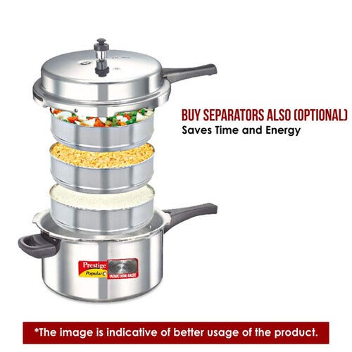 Prestige Popular Plus Virgin Aluminium Gas and Induction Compatible Pressure Cooker, 7.5L-10207