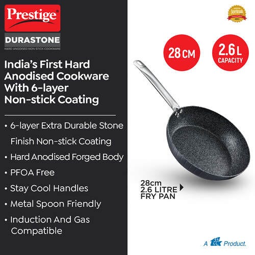 Prestige Durastone Hard Anodised 6 Layer Non-Stick Fry Pan 28cm, 37575