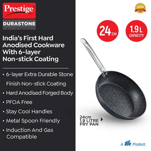 Prestige Durastone Hard Anodised 6 Layer Non-Stick Fry Pan 24cm, 37574