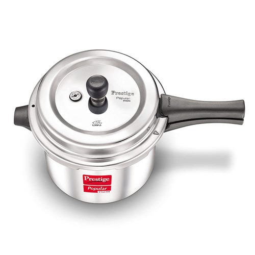 Prestige Popular Svachh Virgin Aluminium Spillage Control Pressure Cooker, 5 L- 10167
