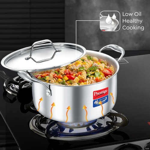 Prestige 20cm/3.2L Tri-Ply Stainless Steel Splendid Casserole- 38327