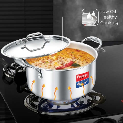 Prestige 24cm/5.5L Tri-Ply Stainless Steel Splendid Casserole - 38329