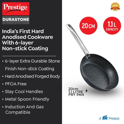 Prestige Durastone Hard Anodised 6 Layer Non-Stick Fry Pan 20cm, 37573