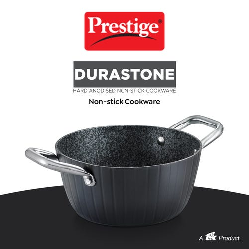 Prestige Durastone Hard Anodised 6 Layer Non-Stick Casserole with Glass Lid 20cm.-37577