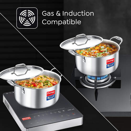 Prestige 20cm/3.2L Tri-Ply Stainless Steel Splendid Casserole- 38327