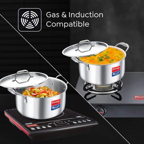 Prestige 22cm/4.4L Tri-Ply Stainless Steel Splendid Casserole- 38328