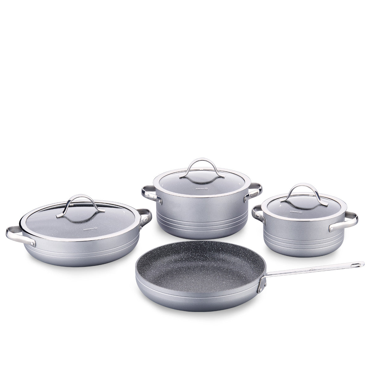 Korkmaz Linea 7pcs Cookware Set (Grey) - A2619-3