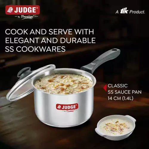 Judge Classic SS Sauce pan With Glass Lid 14cm- 37272