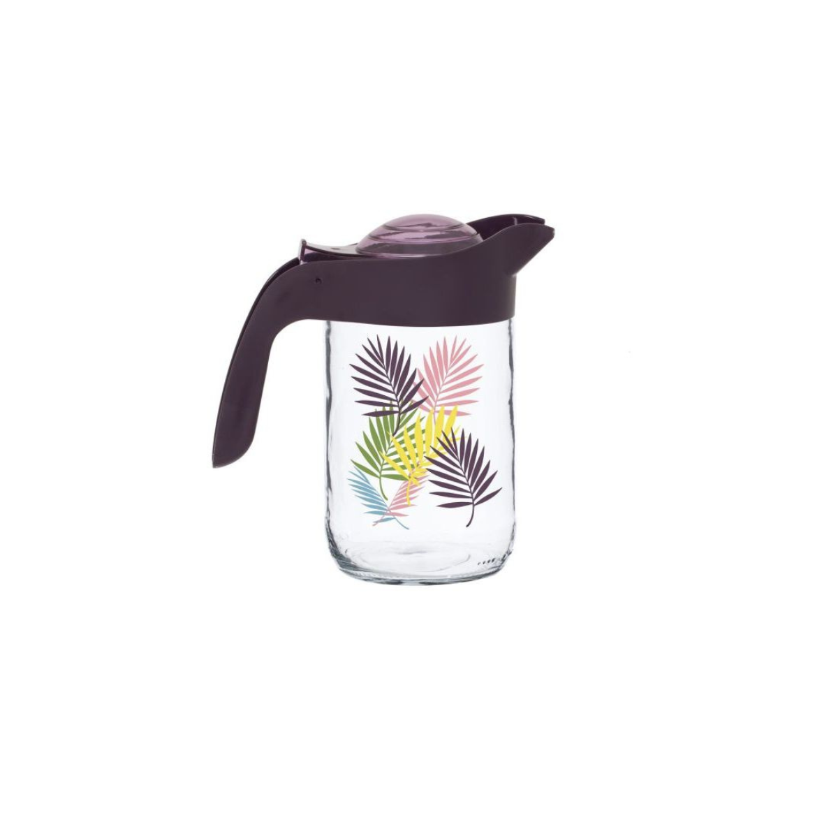 Herevin 660ml Decorated Liquid Dispenser Jug Purple Leaf - 151191-061