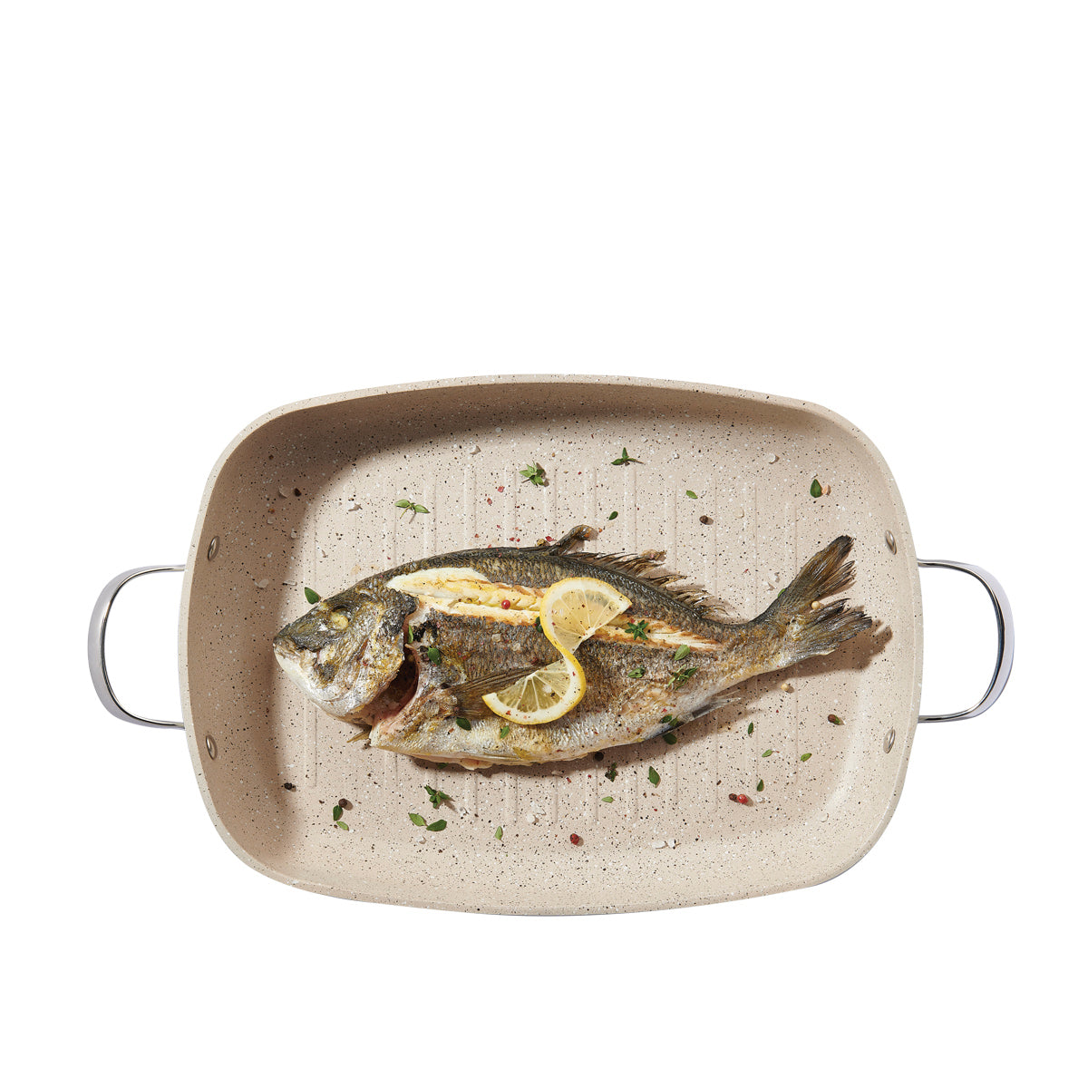 Korkmaz Granita Aluminium Grill Saute Frying Pan without Lid 35x25cm-3.5L-A1274