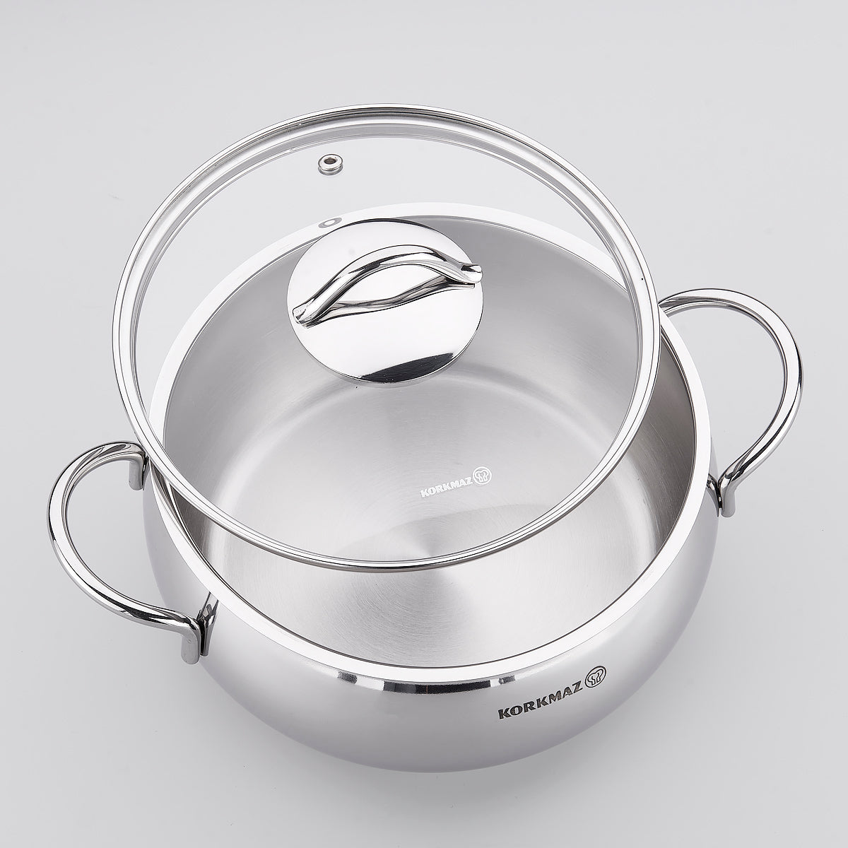 Korkmaz Tombik Casserole with Glass Lid 24x12cm-5.5L-A1075