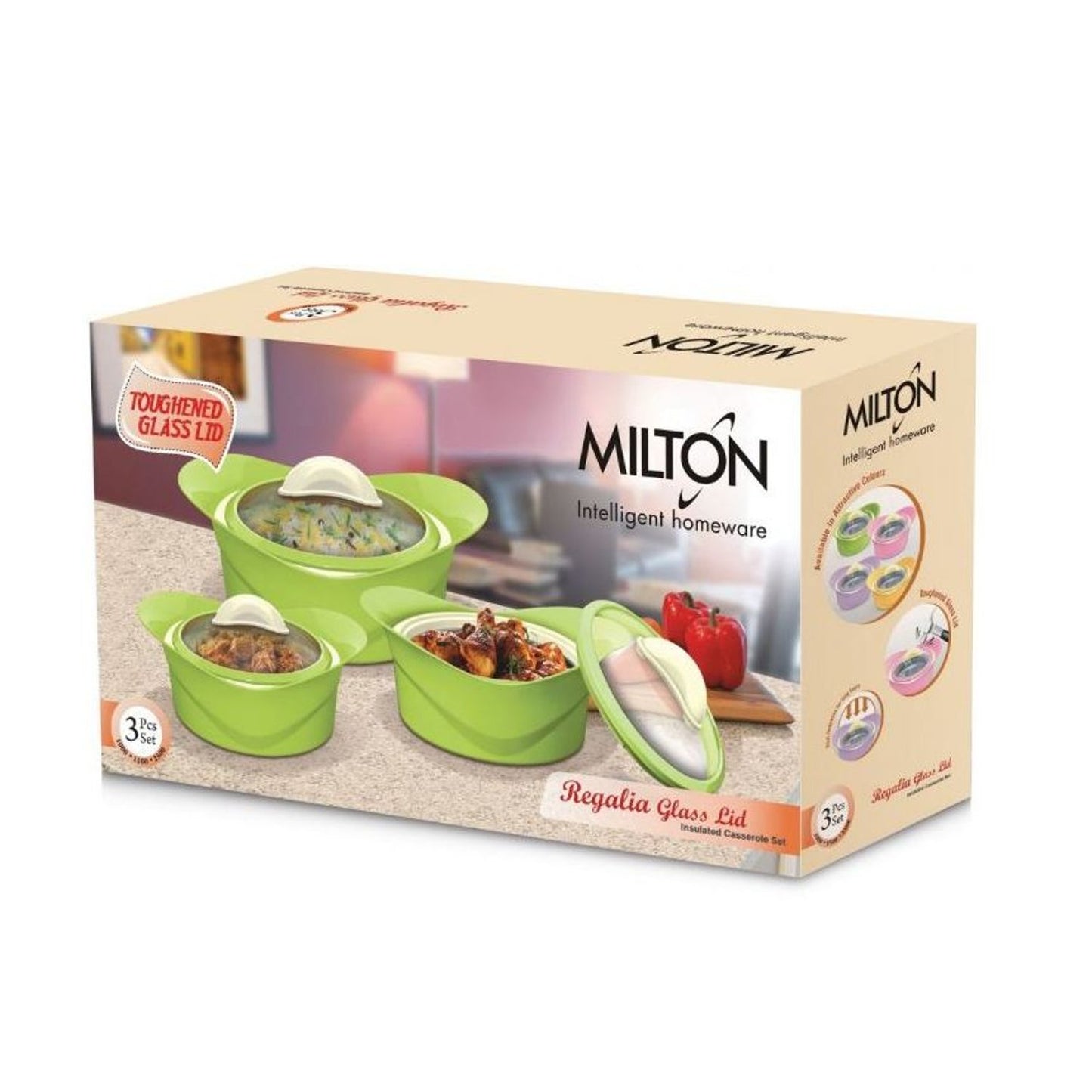 Milton HP Regalia 3pcs Set w/ Glass Lid (C) - ALMI0405G