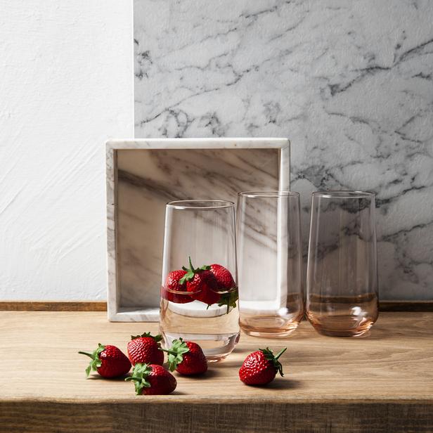 Pasabahce Allegra 3pcs Long 470cc Pink Glass Set - 420015