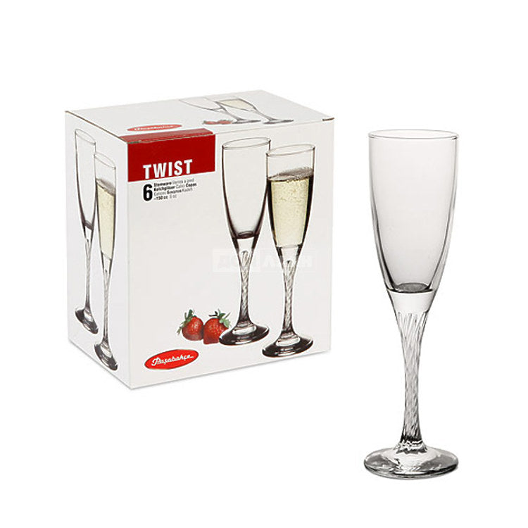 Pasabahce Twist Champagne 150cc (6pc set) - 44307