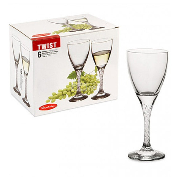 Pasabahce Twist White Wine 180cc (6pc set) - 44362
