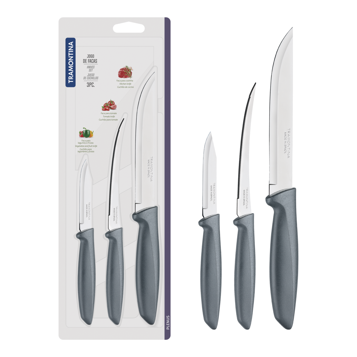 Tramontina Knives 3pcs Set Plenus - 23498/613