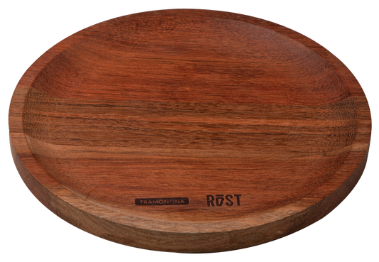 FSC Tramontina Rost Serving Platter Made of Mixed Jatobá Wood with an Oil Finish, 25 cm -13556/371