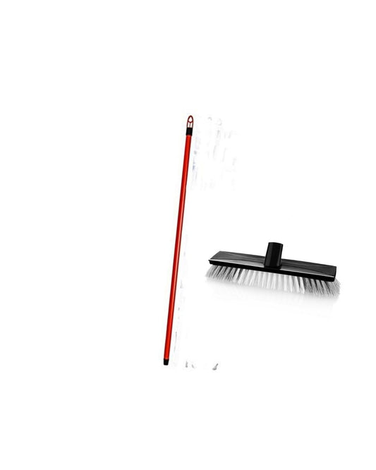 Tough Floor Brush with red stick 250x65x80mm-TP-503+TP-610