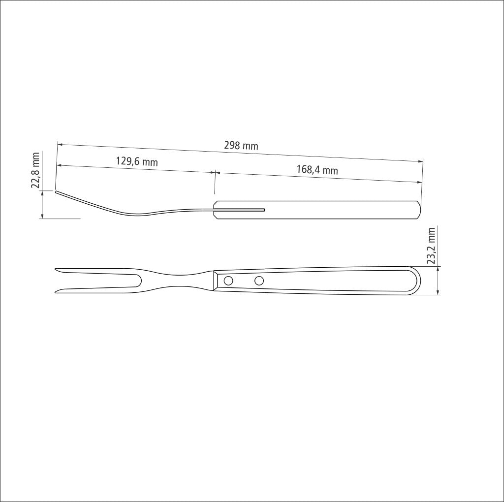 Tramontina Dynamic Carving Fork with Stainless-Steel Tines and Natural Wood Handle-22330/100