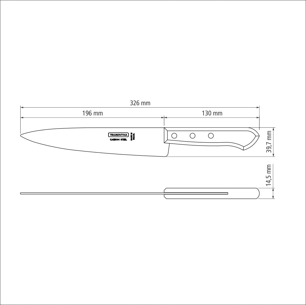 Tramontina 8" Fish and Kitchen Knife with Carbon-Steel Blade and Wood Handle - 22950/108