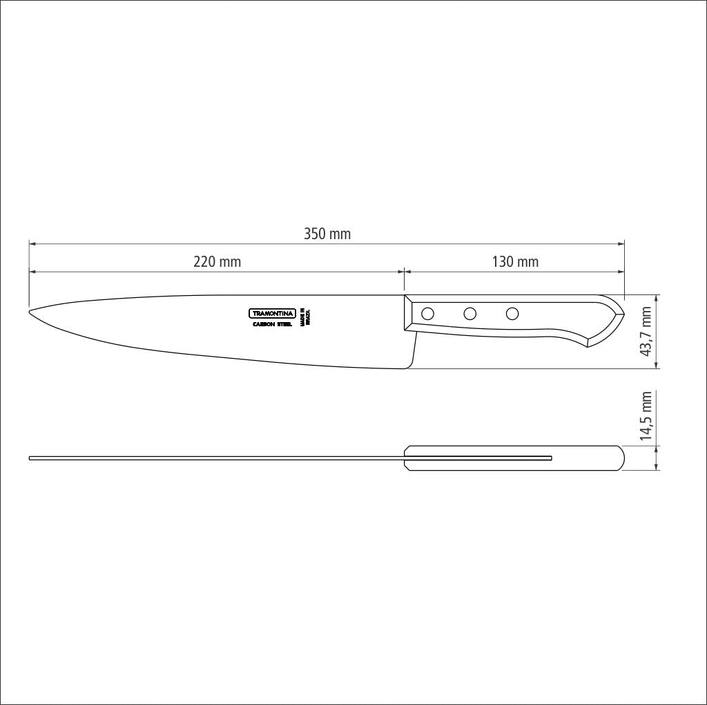 Tramontina 9" Fish and Kitchen Knife with Carbon-Steel Blade and Wood Handle - 22950/109