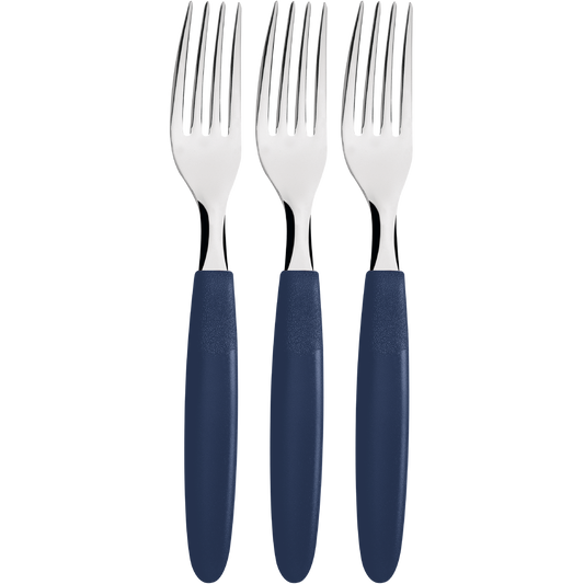 Tramontina Ipanema Table Fork 3pc Set with Stainless Steel Blades & Blue Polypropylene Handles- 23362/310