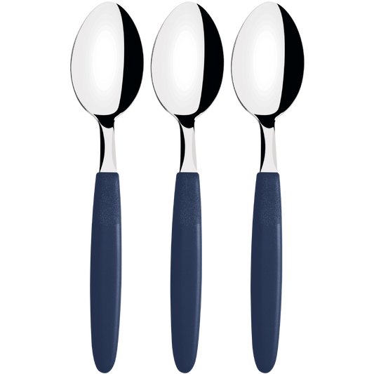 Tramontina Ipanema Table Spoon 3pc Set Stainless Steel Blades & Blue Polypropylene Handles - 23363/310