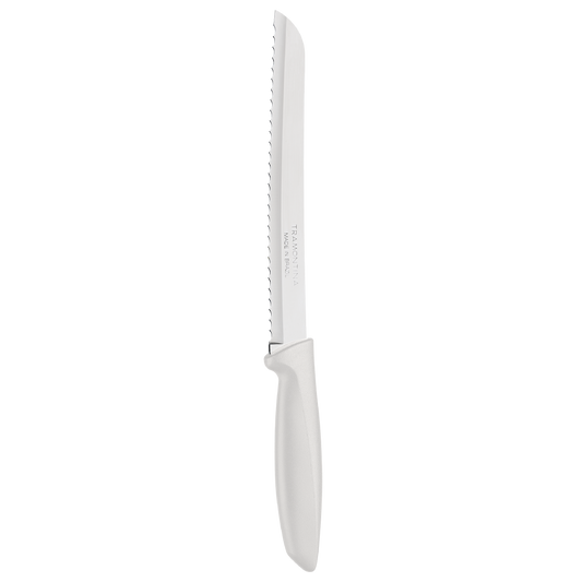 Tramontina Plenus Bread Knife 8" Stainless Steel Blade & Off White Polypropylene Handle - 23422/138