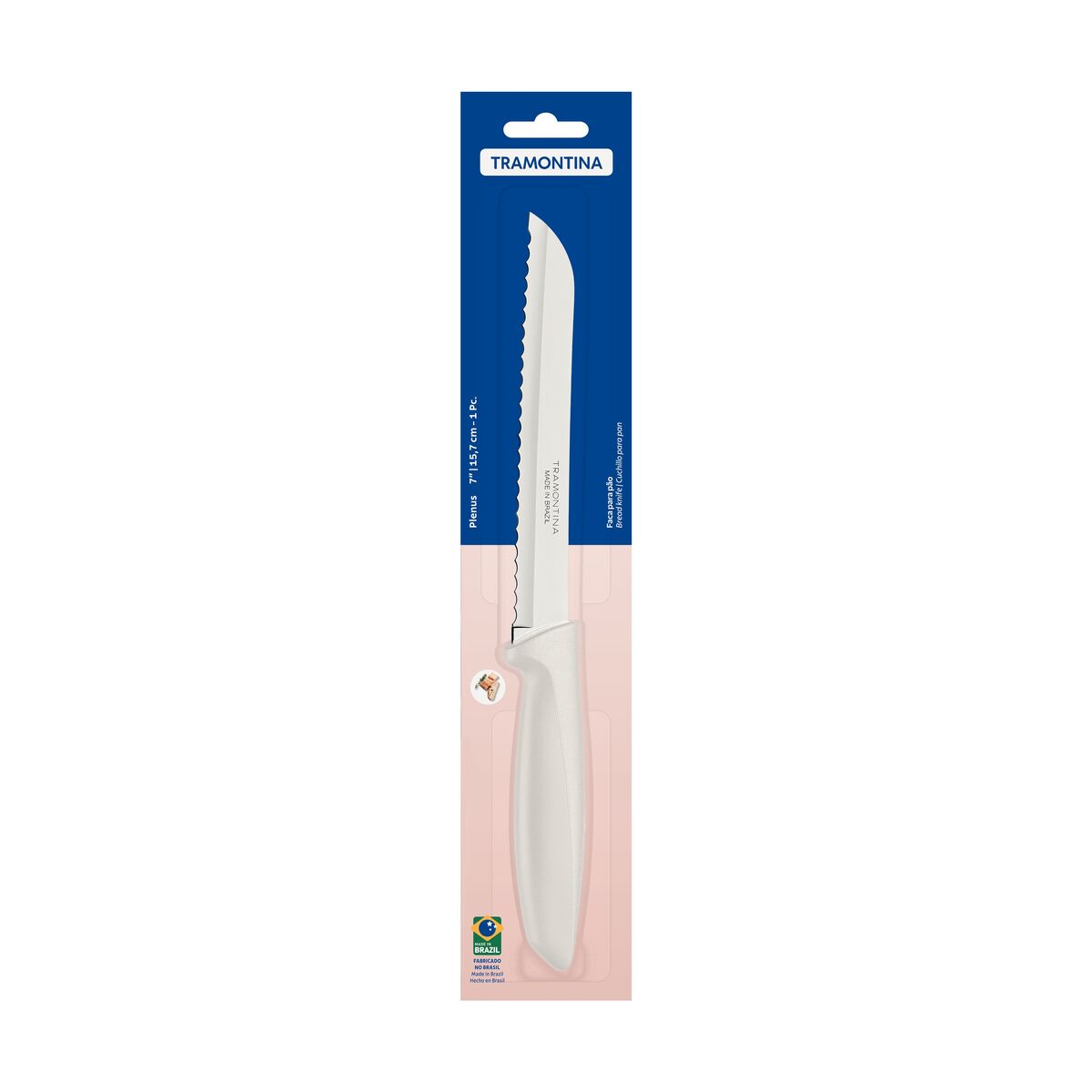 Tramontina Bread Knife Plenus White Handle 7 Inch- 23422/137