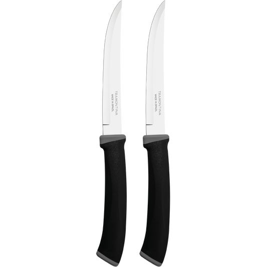 Tramontina Felice Barbecue Knife 5'' with Stainless Steel Blades, Microserrated Edge & Black Polypropylene Handles - 23494/205