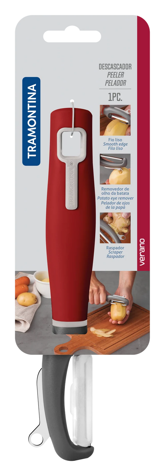 Tramontina Peeler- Julienne Cut Verano Red Handle- 25587/170